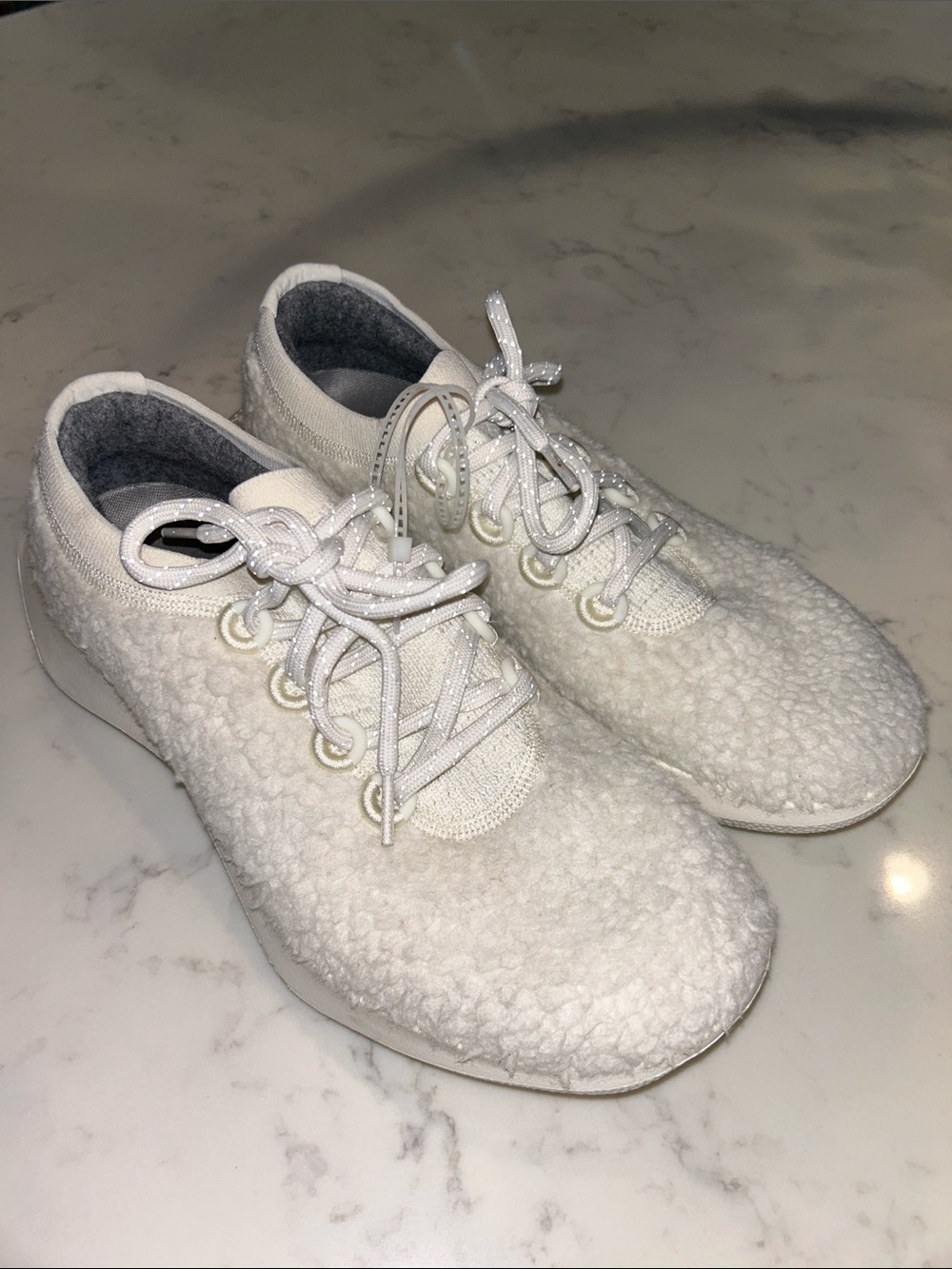 New Allbirds Wool Runner Fluff Wool Sneakers White Women’s US 10.5 NWOT